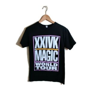 ALSTYLE XXIVK Magic World Tour Bruno Mars Black Multicolor Short Sleeve Shirt S